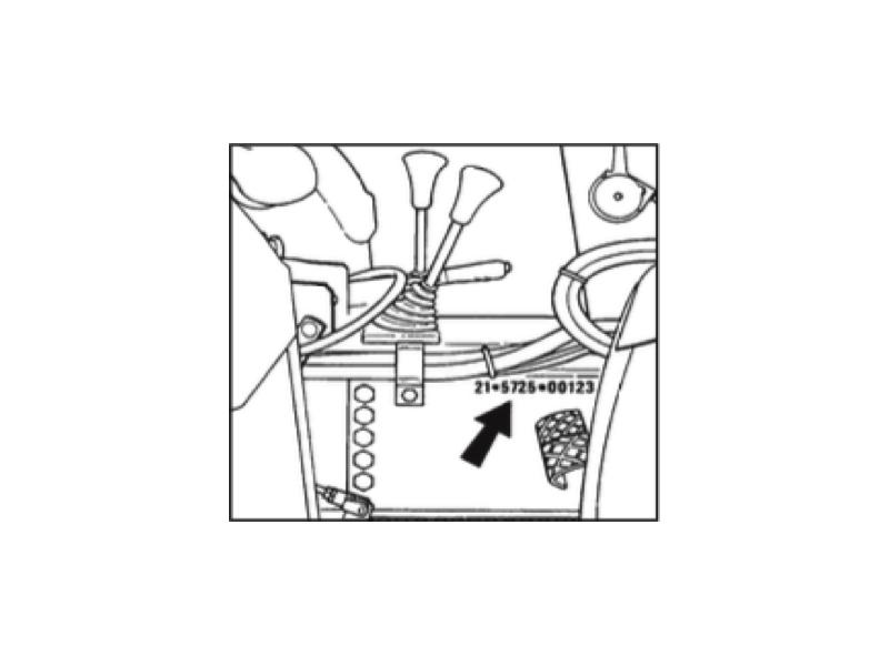 posizione numero di telaio dei trattori Antonio Carraro