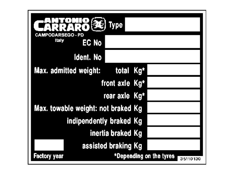traghetta matricola trattore Antonio Carraro