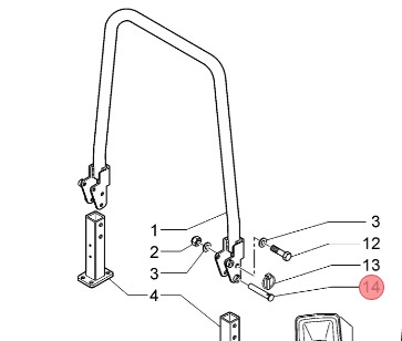 Perno arco protezione trattore serie 21 Antonio Carraro 32905010