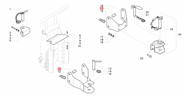 Perno gancio di traino per trattori Antonio Carraro 32021437