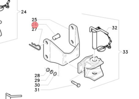 Perno gancio traino trattore serie 21 Antonio Carraro 6169008