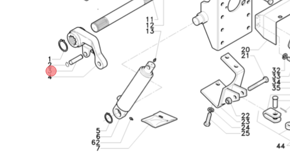 Perno per attacco attrezzi per trattori Antonio Carraro 32021015