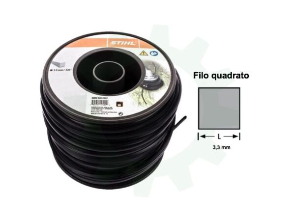 Bobina filo decespugliatore 3,3mm quadrato nero STIHL