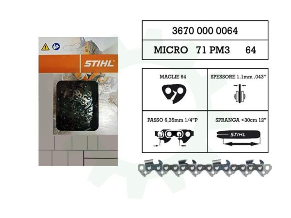 Catena motosega 64 maglie per barra da 30cm Stihl