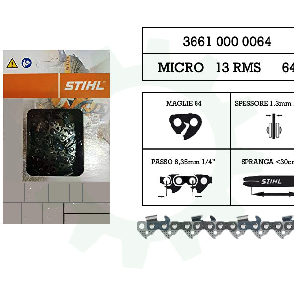 Catena per motosega Stihl 64 maglie spranga carving