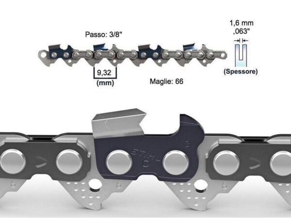 Catena motosega 66 maglie Stihl per barra da 45 cm