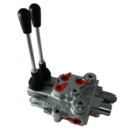 Distributore idraulico per trattore a 2 leve con filettatura 3/8