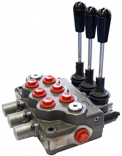 Distributore olio idraulico a 3 leve con filettatura 3/8