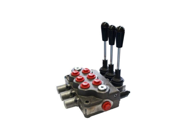 Distributore olio idraulico a 3 leve con filettatura 3/8