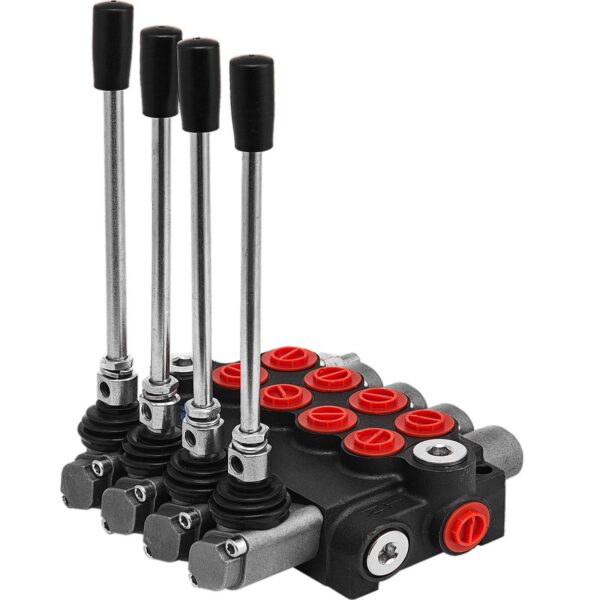 Distributore idraulico trattore a 4 leve con filettatura 3/8