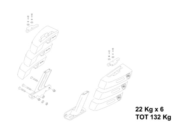 Zavorre Antonio Carraro kit zavorre anteriori completo 132 kg per trattori serie ERGIT MACH4 100