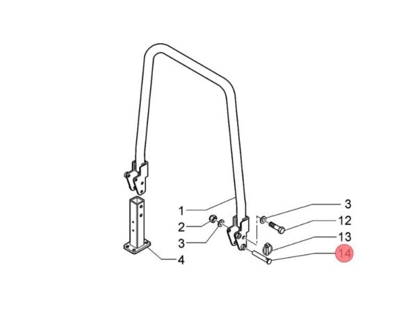 Perno arco protezione trattore serie 21 Antonio Carraro 32905010