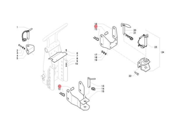 Perno gancio di traino per trattori Antonio Carraro 32021437