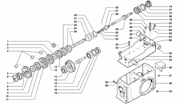 B03-0010 ESPLOSO RUOTISMI E SCATOLA CAMBIO POSTERIORE