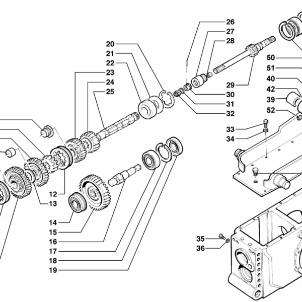 B03-0010 ESPLOSO RUOTISMI E SCATOLA CAMBIO POSTERIORE