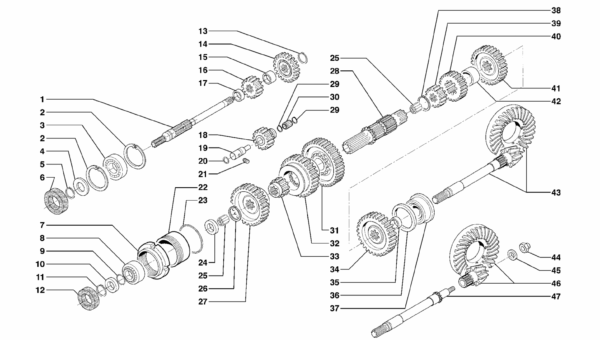 B03-0021 ESPLOSO RUOTISMI CAMBIO POSTERIORE