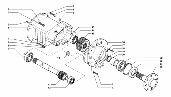 B05-0030 ESPLOSO PONTE POSTERIORE CON RIDUTTORI