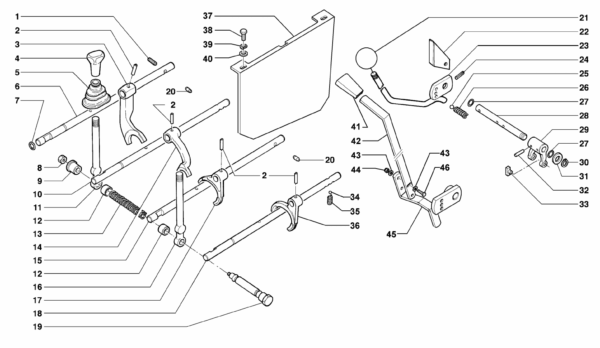 C3-0010 ESPLOSO COMANDO CAMBIO E PRESA DI FORZA