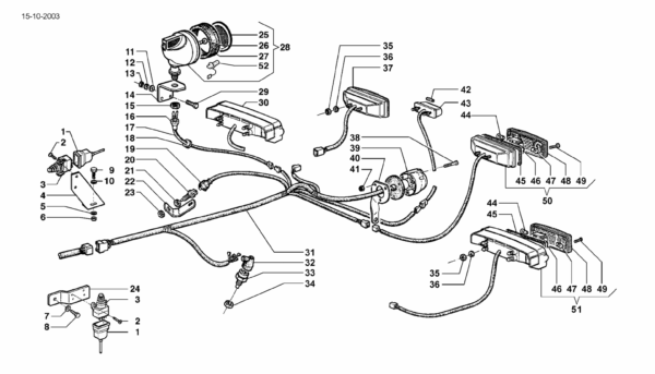 F03-0010 ESPLOSO IMPIANTO ELETTRICO POSTERIORE