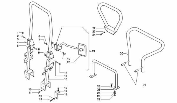 E04-0010 ESPLOSO TELAIO DI SICUREZZA