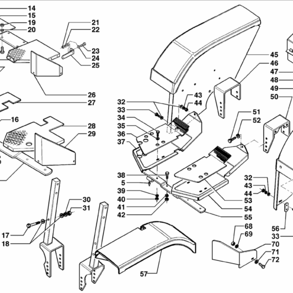 E03-0040 ESPLOSO PARAFANGHI E PEDANE