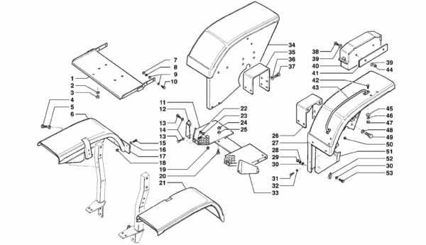 E03-0010 ESPLOSO PARAFANGHI E PEDANE