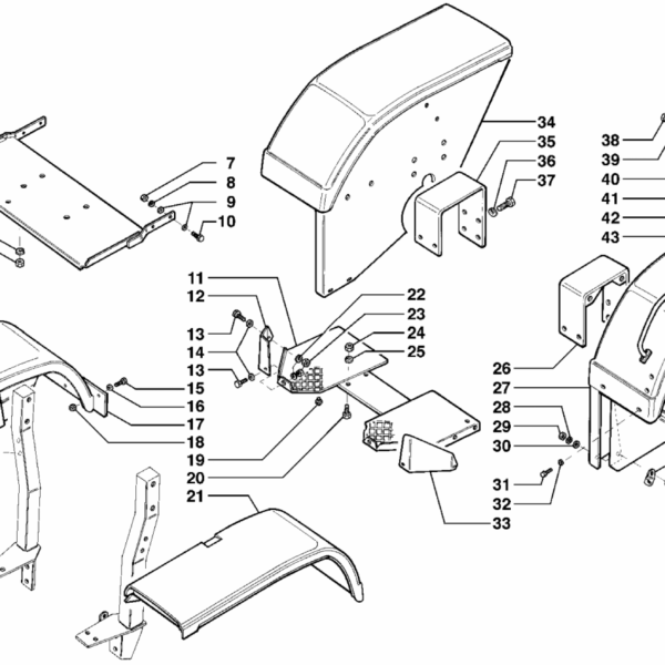 E03-0010 ESPLOSO PARAFANGHI E PEDANE