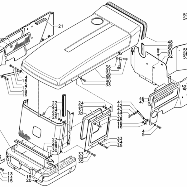 E01-0030 ESPLOSO COFANATURA TIGRONE E SUPERTIGRE
