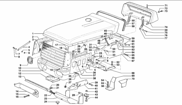 E01-0010 ESPLOSO COFANATURA SUPERTIGRE