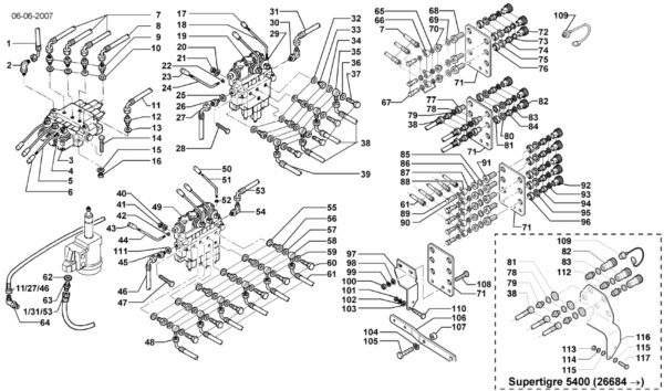D05-0020 ESPLOSO PRESE IDRAULICHE CON SOLLEVAMENTO NORMALE