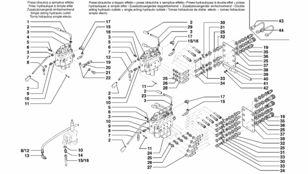 D05-0010 ESPLOSO PRESE IDRAULICHE CON SOLLEVAMENTO NORMALE