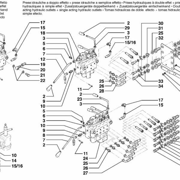 D05-0010 ESPLOSO PRESE IDRAULICHE CON SOLLEVAMENTO NORMALE