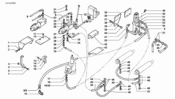 D04-0030 ESPLOSO IMPIANTO IDRAULICO DA IDROGUIDA A SOLLEVAMENTO