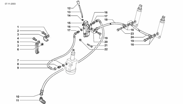 D04-0010 ESPLOSO IMPIANTO IDRAULICO DA IDROGUIDA A SOLLEVAMENTO
