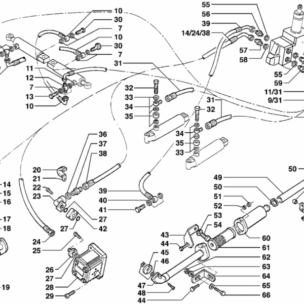 D3-0020 ESPLOSO IMPIANTO IDRAULICO DA POMPA A IDROGUIDA