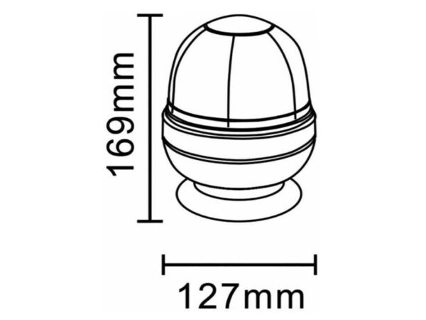 lampeggiante arancione alogeno da 12V a base magnetica