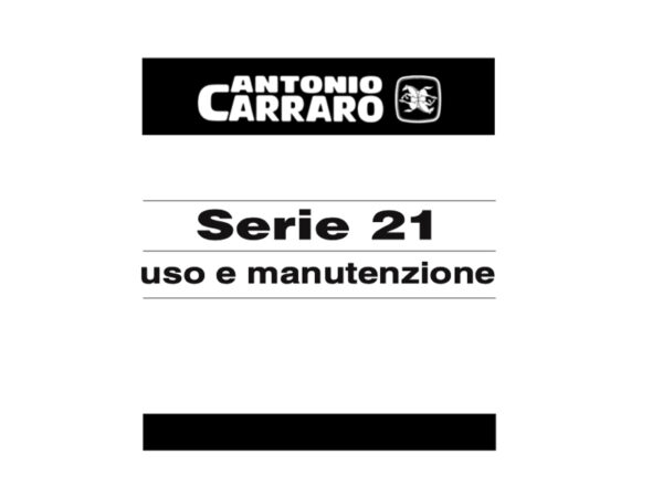 Manuale uso e manutenzione serie 21