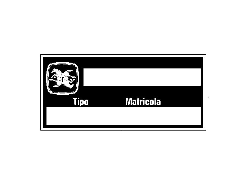 targhetta matricola trattore Antonio Carraro