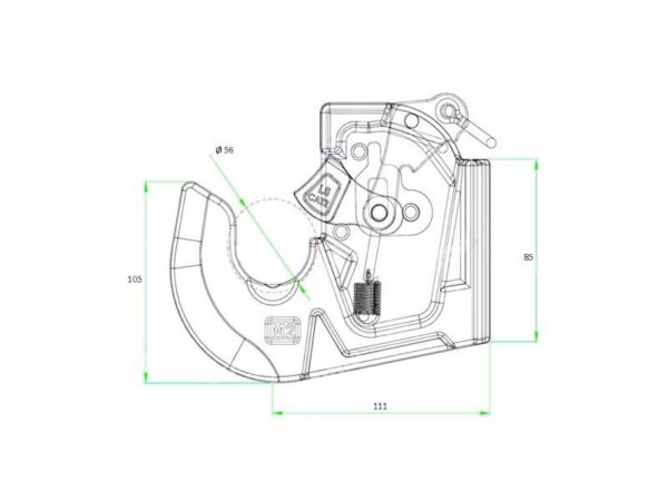 Attacchi rapidi trattore a saldare Cat 2 light per bracci sollevatore