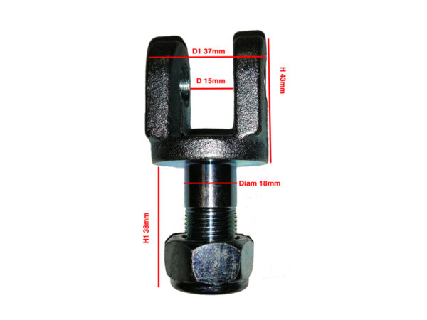 Forcella tirante attacco laterale per trattori stelo diametro 18mm