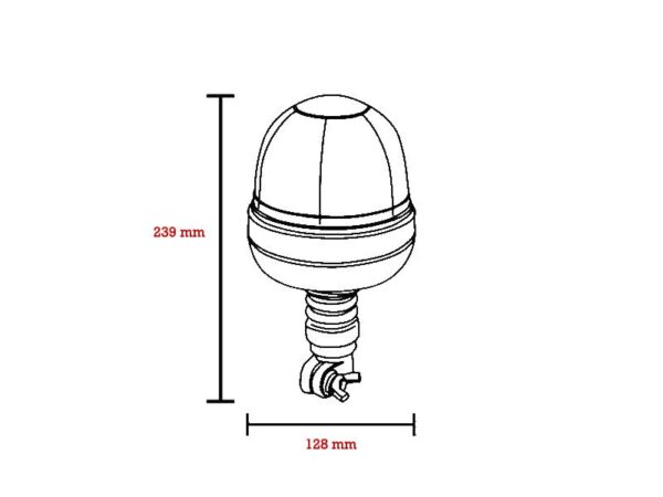 Lampeggiante trattore arancione omologato con innesto a baionetta 12V