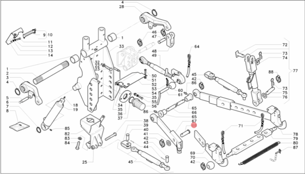 Perno attacco attrezzi diametro 24mm Antonio Carraro 32021815