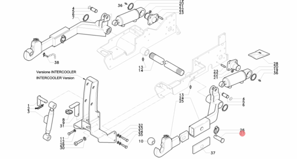 Perno attacco attrezzi diametro 24mm Antonio Carraro 32021815