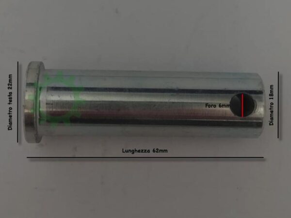 Perno attacco attrezzi agricoli 18X62mm per trattori Antonio Carraro