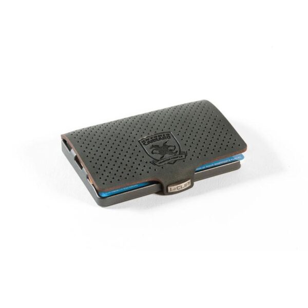 Portafoglio Iclip personalizzato Antonio Carraro in pelle di vitello nera