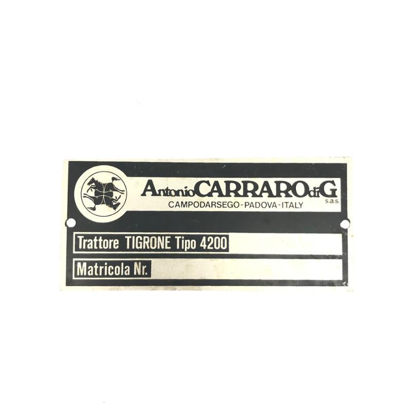 posizione numero di telaio trattori targhetta matricola trattore Antonio Carraro