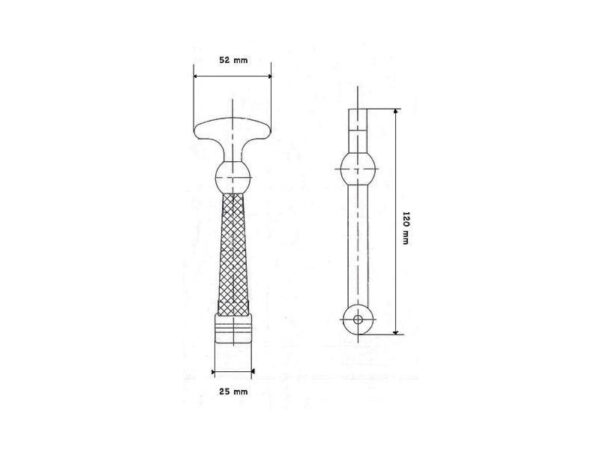 Tirante in gomma universale per cofano trattore corto 120mm