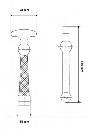 Tirante in gomma universale per cofano trattore corto 120mm