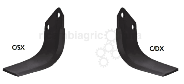 Zappette per fresa Maschio modello B piatto 80X8 curve 10DX e 10SX